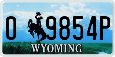 WY license plate 09854P