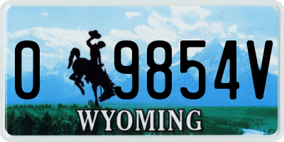 WY license plate 09854V