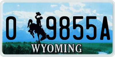 WY license plate 09855A