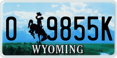 WY license plate 09855K
