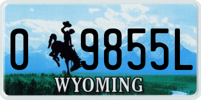 WY license plate 09855L
