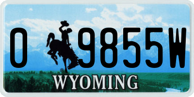 WY license plate 09855W