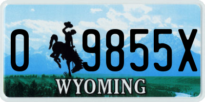 WY license plate 09855X