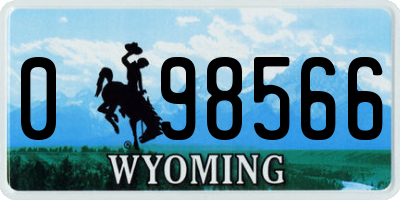 WY license plate 098566