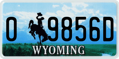 WY license plate 09856D