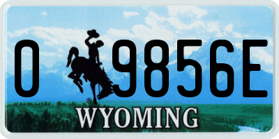 WY license plate 09856E