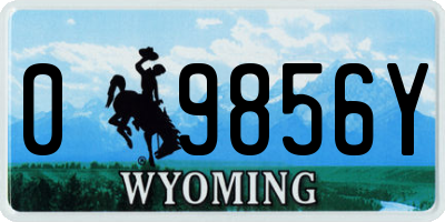 WY license plate 09856Y