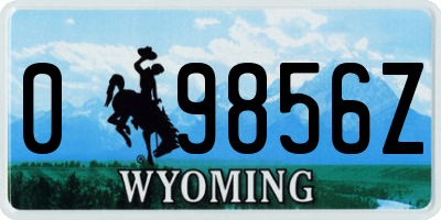 WY license plate 09856Z