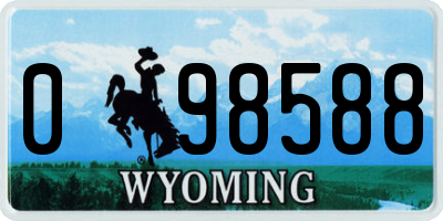 WY license plate 098588
