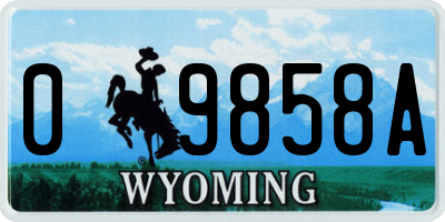 WY license plate 09858A