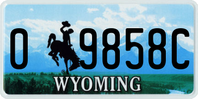 WY license plate 09858C