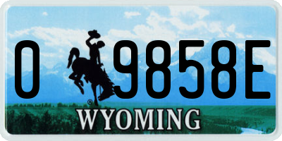 WY license plate 09858E
