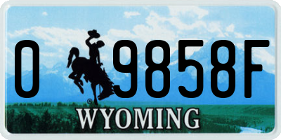 WY license plate 09858F