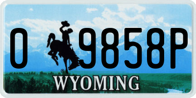WY license plate 09858P