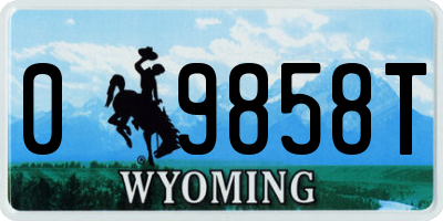 WY license plate 09858T