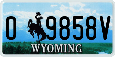 WY license plate 09858V