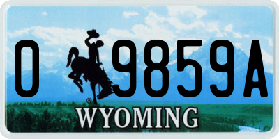 WY license plate 09859A