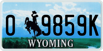 WY license plate 09859K