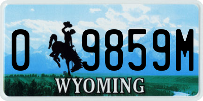 WY license plate 09859M