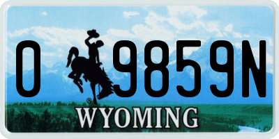 WY license plate 09859N