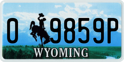 WY license plate 09859P