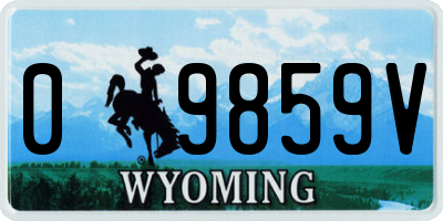 WY license plate 09859V