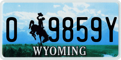 WY license plate 09859Y