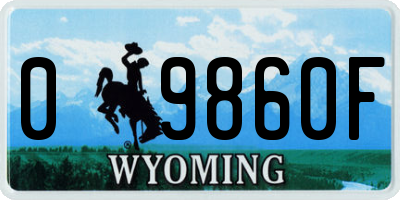 WY license plate 09860F