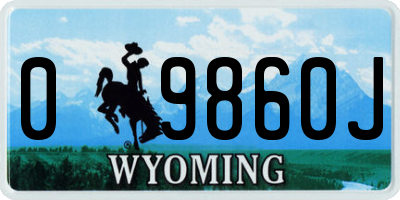 WY license plate 09860J
