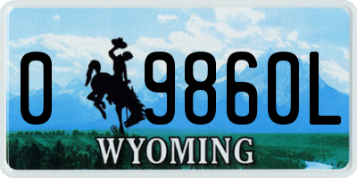 WY license plate 09860L