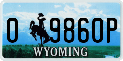 WY license plate 09860P