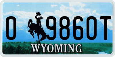 WY license plate 09860T