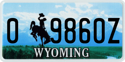 WY license plate 09860Z