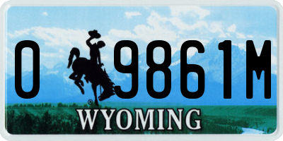 WY license plate 09861M