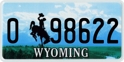 WY license plate 098622