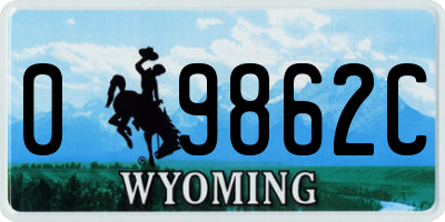 WY license plate 09862C