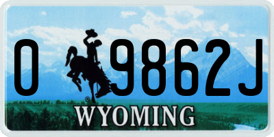 WY license plate 09862J