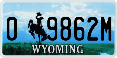 WY license plate 09862M
