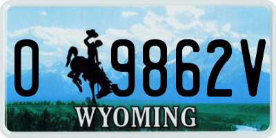 WY license plate 09862V