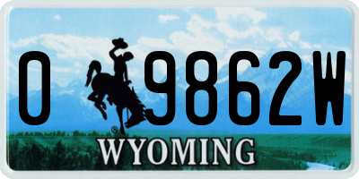 WY license plate 09862W