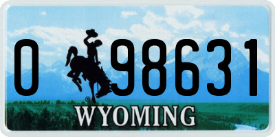 WY license plate 098631