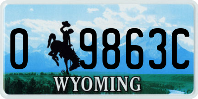 WY license plate 09863C