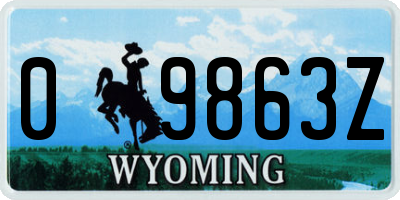 WY license plate 09863Z