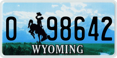 WY license plate 098642