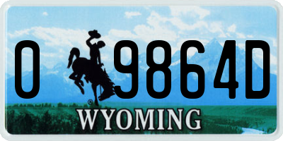 WY license plate 09864D