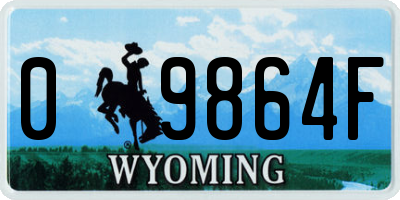 WY license plate 09864F