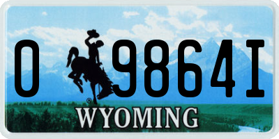 WY license plate 09864I