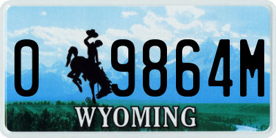 WY license plate 09864M