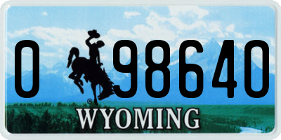 WY license plate 09864O