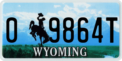 WY license plate 09864T
